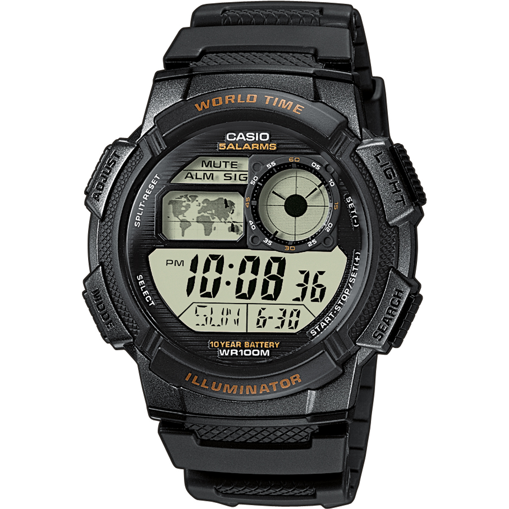 Casio Collection AE-1000W-1AVEF World Time Uhr