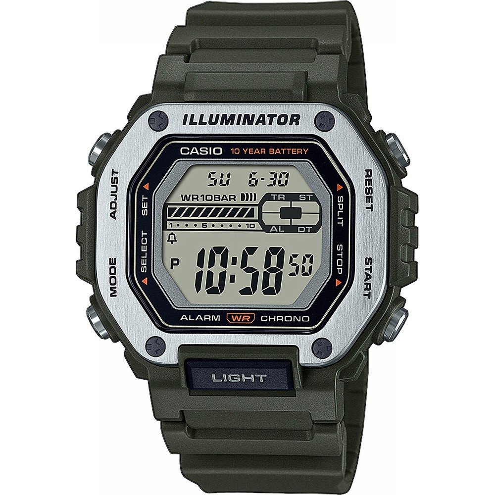 Casio Collection MWD-110H-3AVEF Metal Covered Square Digital Uhr