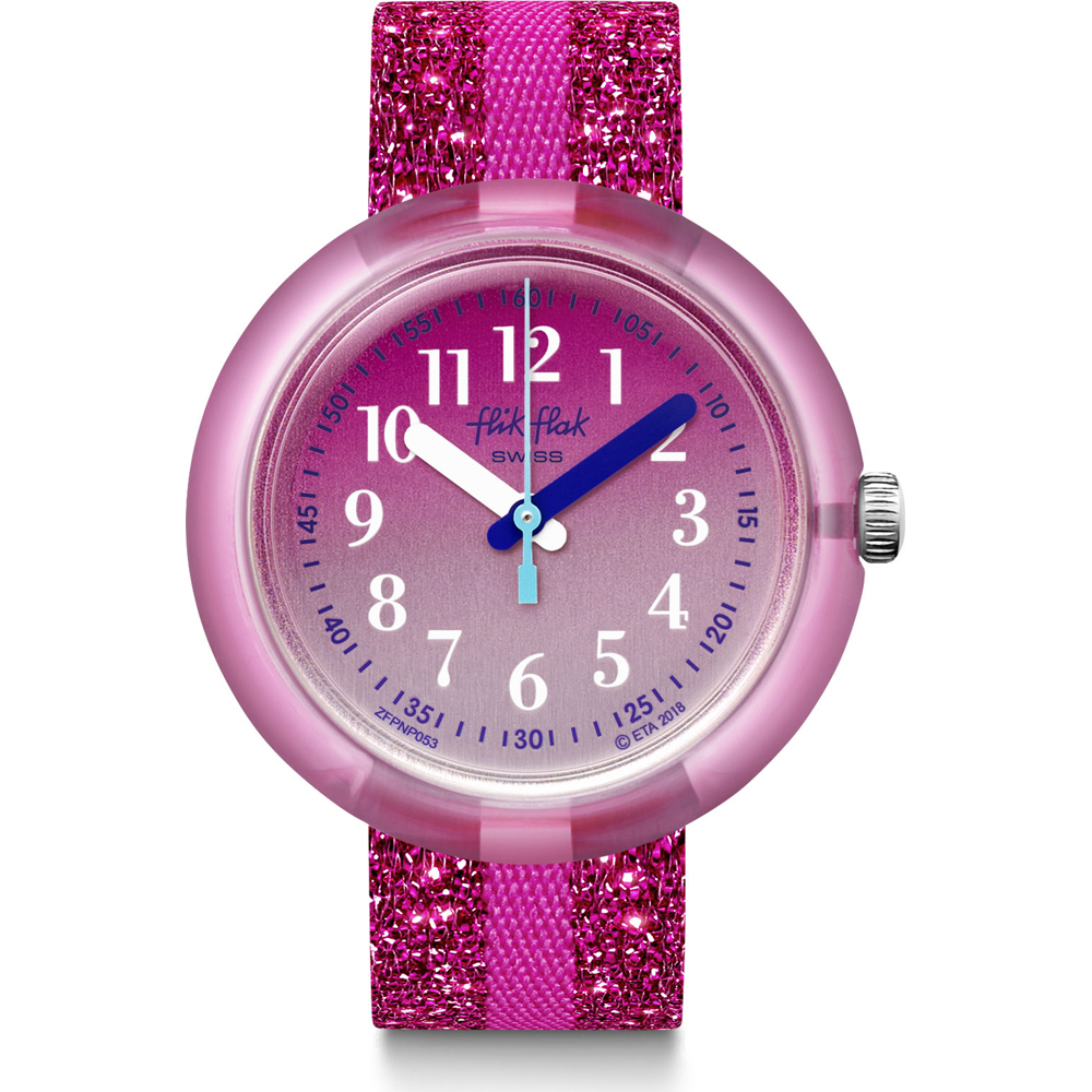 Flik Flak 5+ Power Time FPNP053 Pink Sparkle Uhr