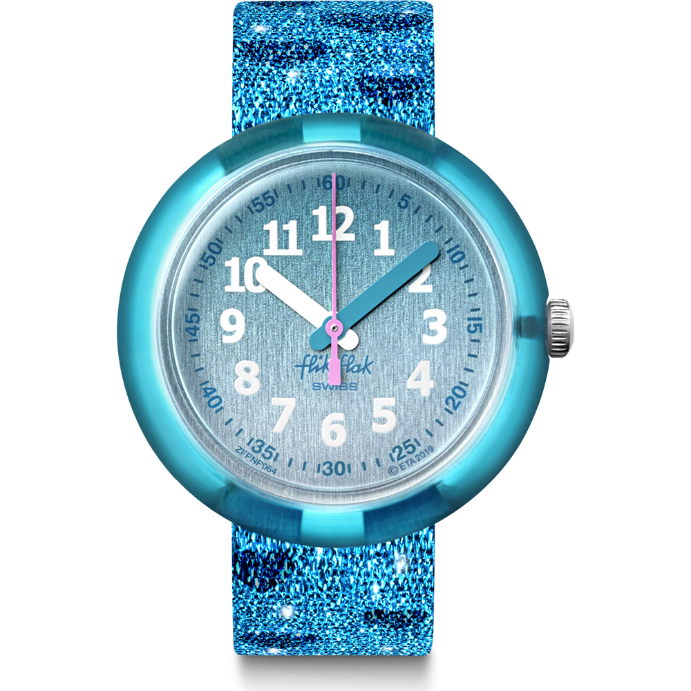 Flik Flak 5+ Power Time FPNP064 Turquoise Sparkle Uhr