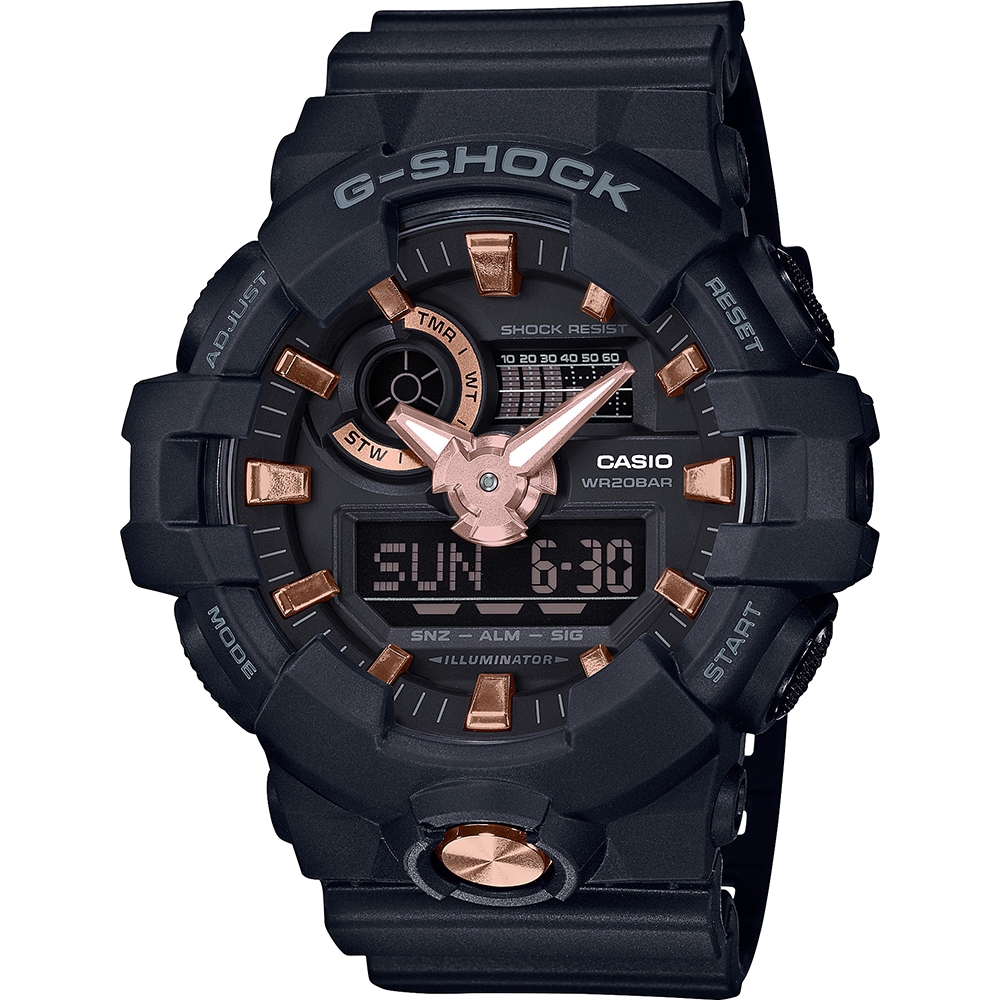 G-Shock Classic Style GA-710B-1A4ER Black and Gold Uhr