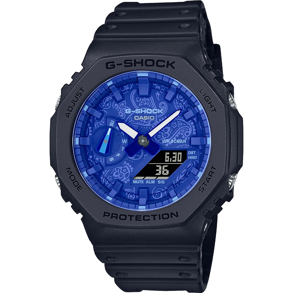 G-Shock Classic Style GA-2100BP-1AER Carbon Core - Blue Paisley Uhr