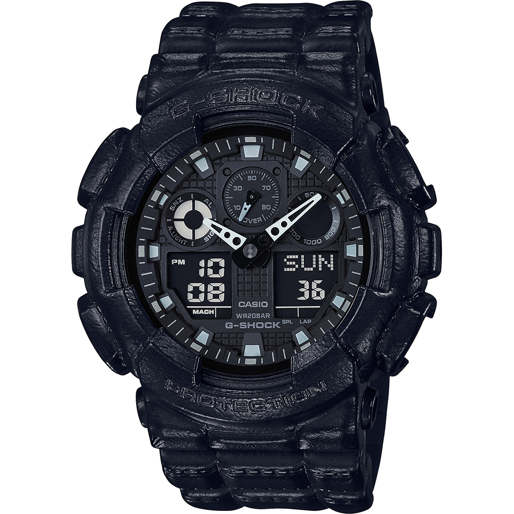 G-Shock Classic Style GA-100BT-1AER Black Out Texture Uhr