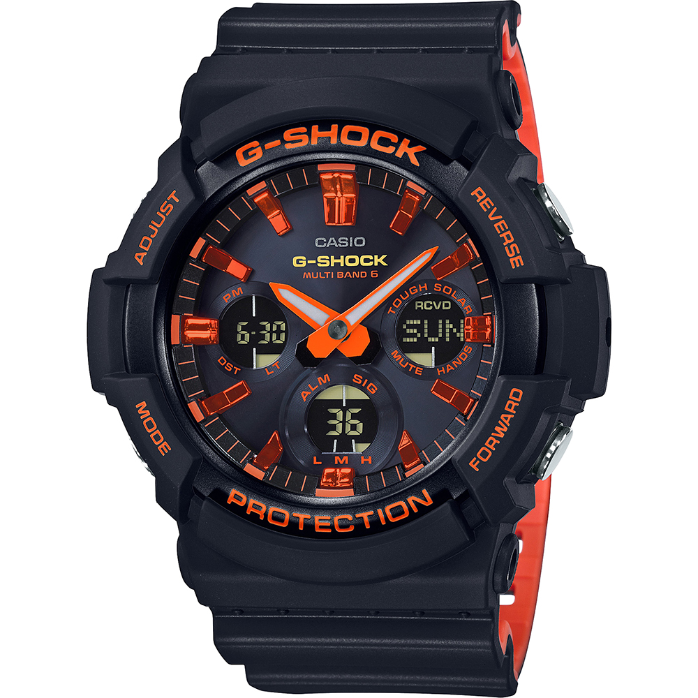 G-Shock Classic Style GAW-100BR-1A Waveceptor - Bright Orange Uhr