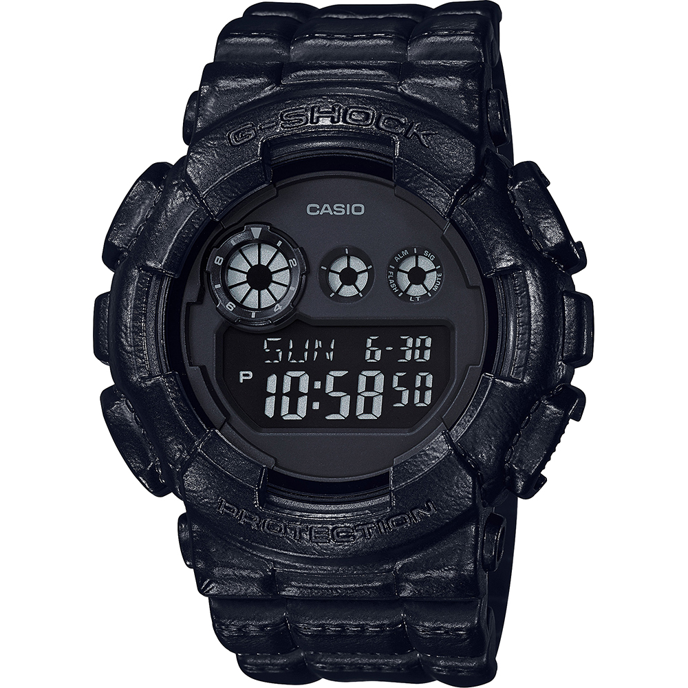 G-Shock Classic Style GD-120BT-1 Black Out Texture Uhr