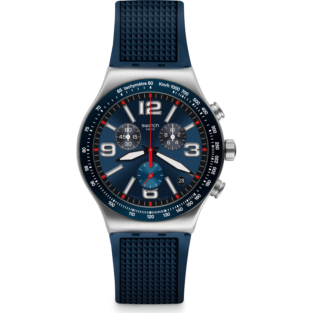 Swatch Irony - Chrono New YVS454 Blue Grid Uhr