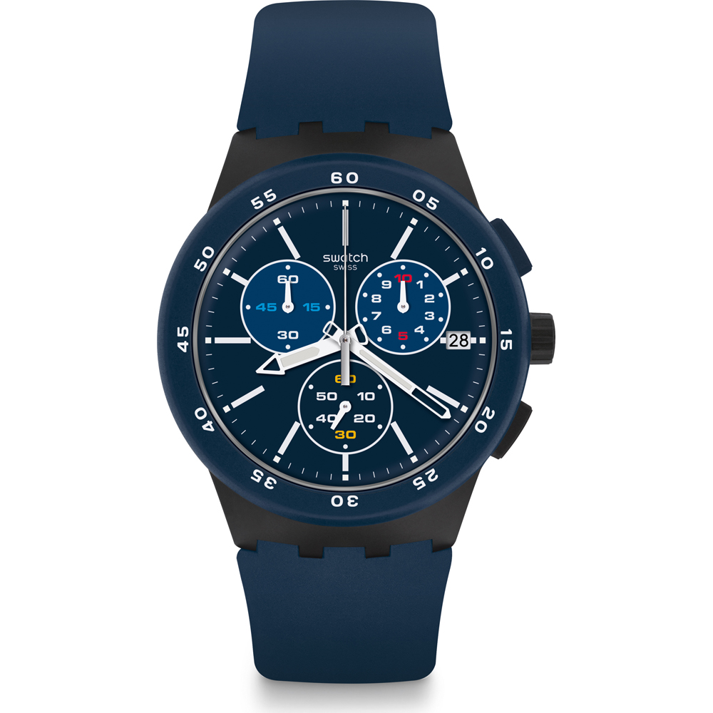 Swatch New Chrono Plastic SUSB417 Blue Steward Uhr
