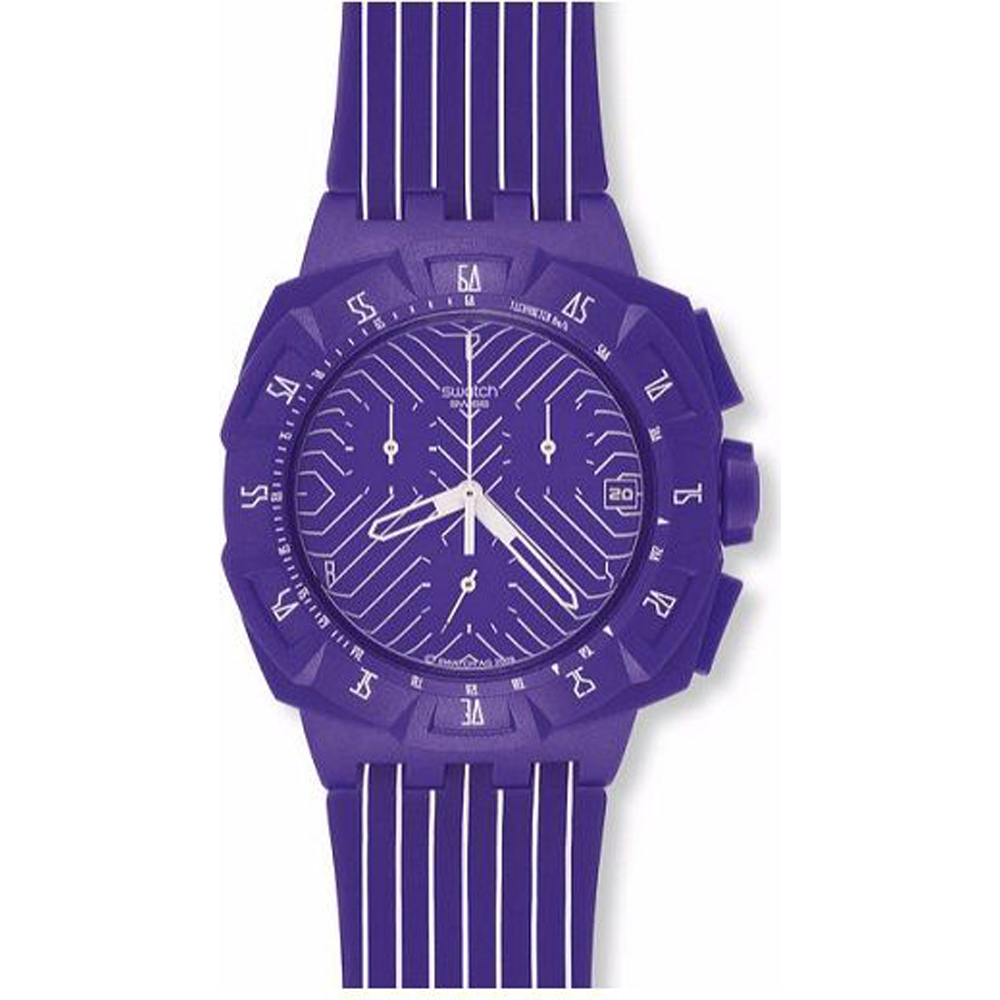 Swatch Chrono Plastic SUIV401 Purple Run Uhr