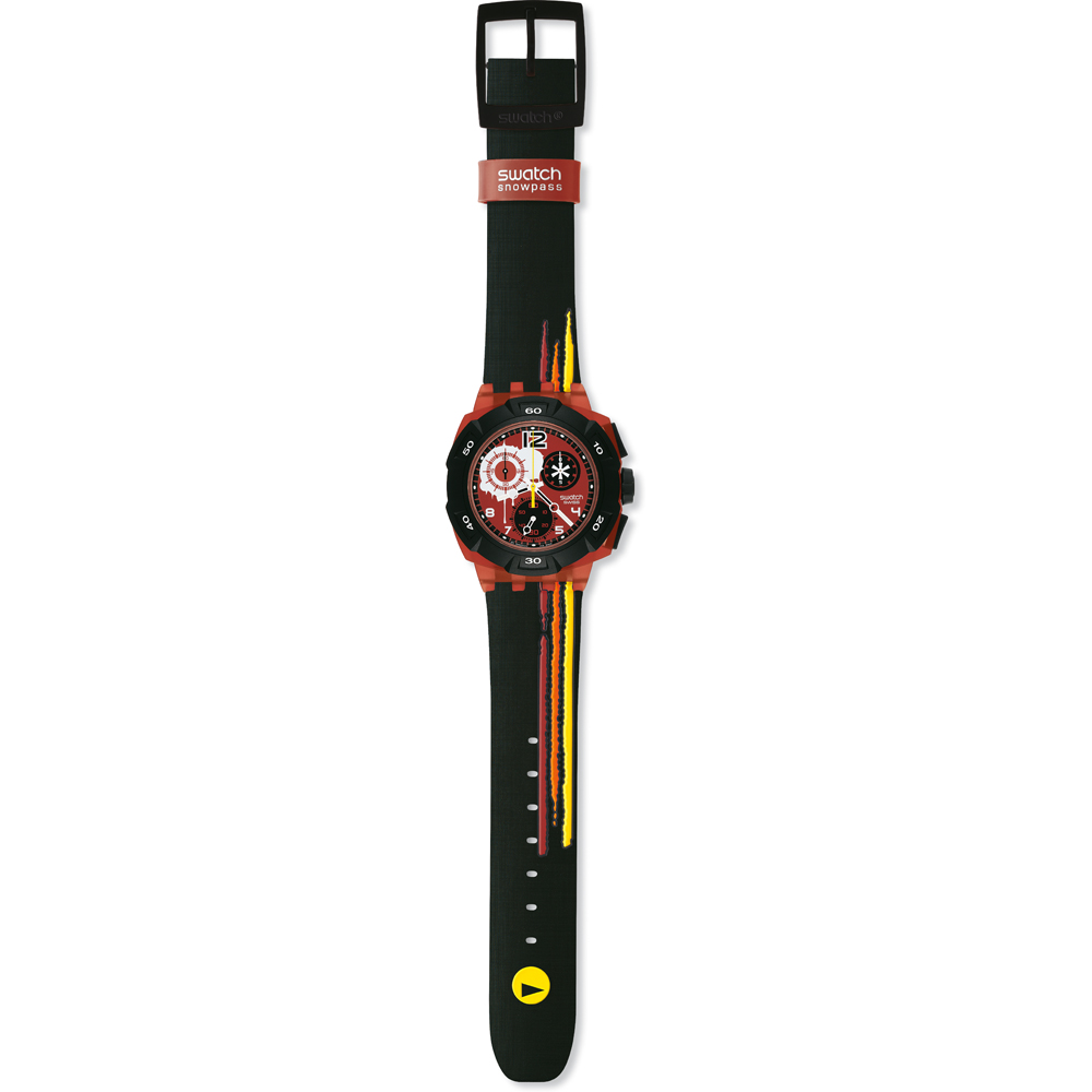 Swatch Chrono Plastic SUKR100 Reddish Black Uhr