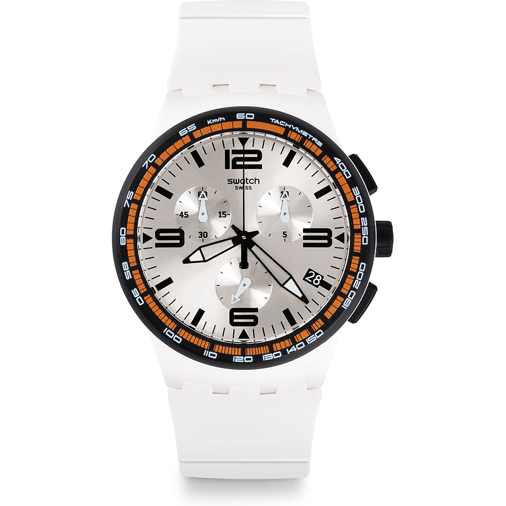 Swatch New Chrono Plastic SUSW405 White Blades Uhr